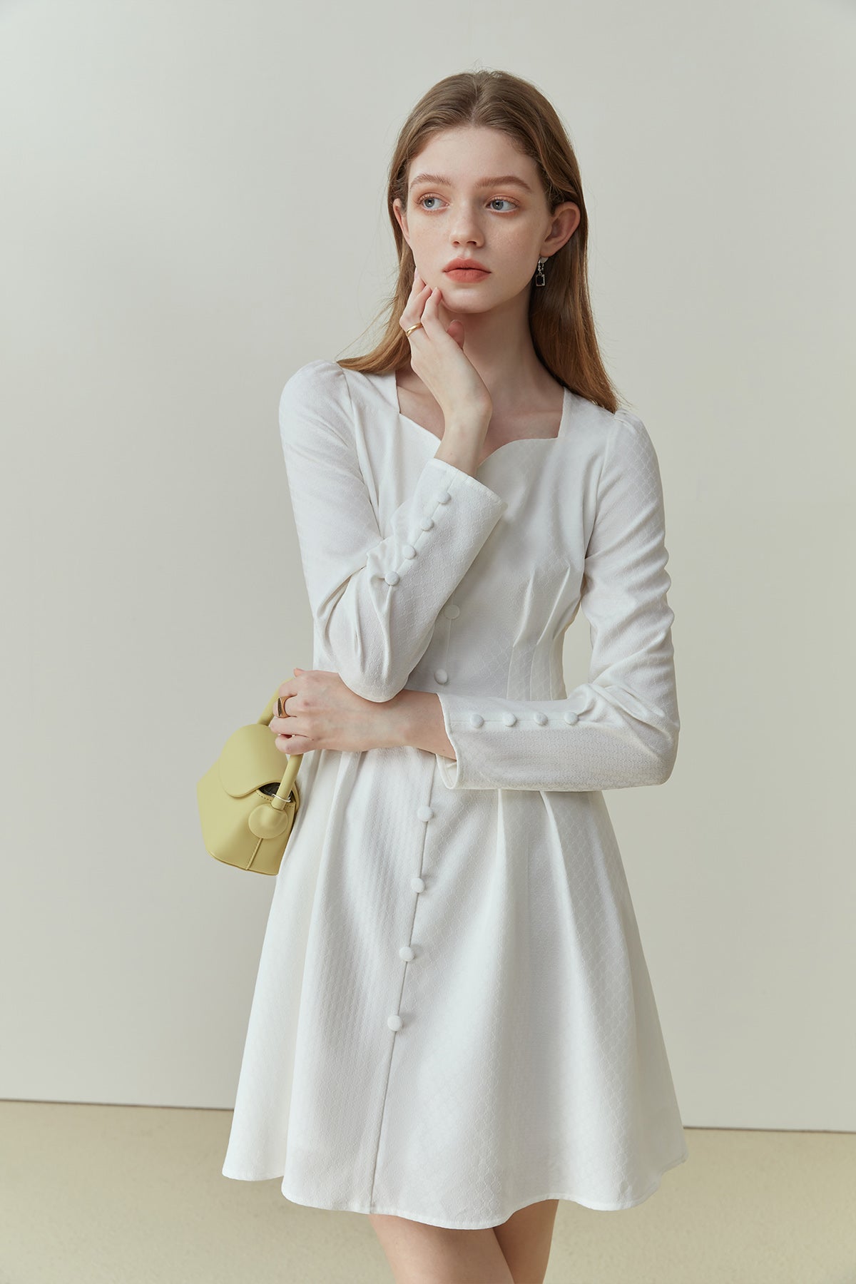 Fansilanen | Prima White Button Mini Dress