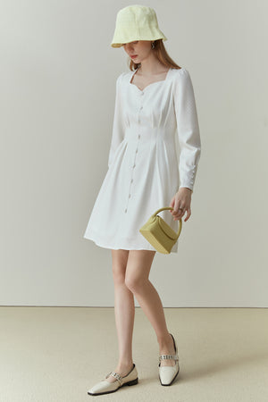 Fansilanen | Prima White Button Mini Dress