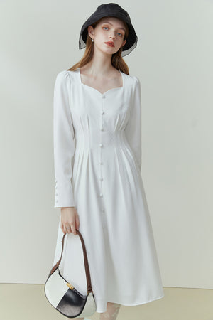 Fansilanen | Prima White Button Mini Dress