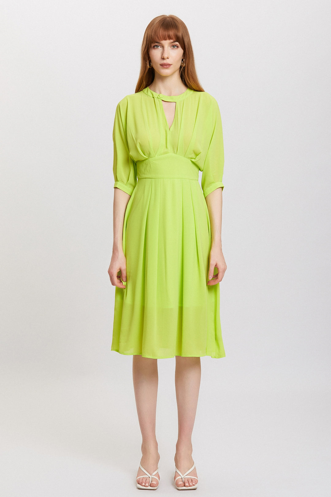 Cora Pleated Midi Dress