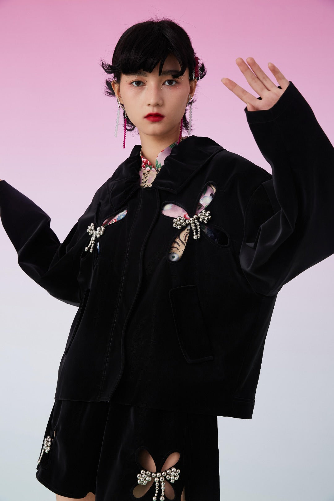 Mukzin | Cut Out Bow Black Jacket – Fangyan