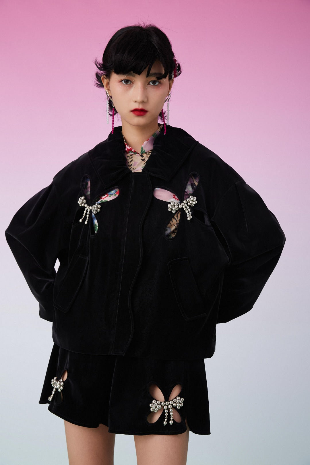 Mukzin | Cut Out Bow Black Jacket – Fangyan