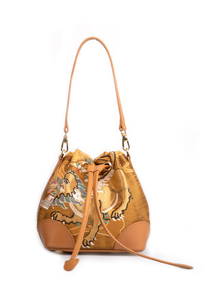 Gold Gothic Lion Head Embossed Rivets Zipper Backpack Handbags | Baginning